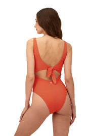 Textured Wave Brisa Tangerine Twix One Piece